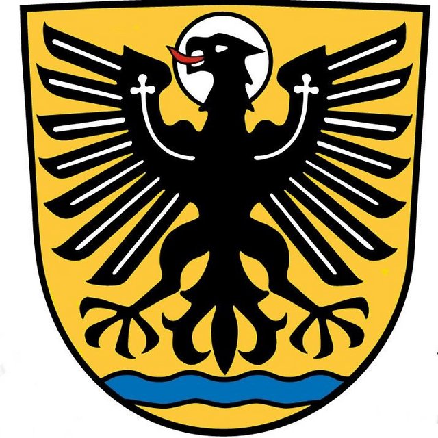 Wappen Sennfeld schwarzer Adler gelber Hintergrund