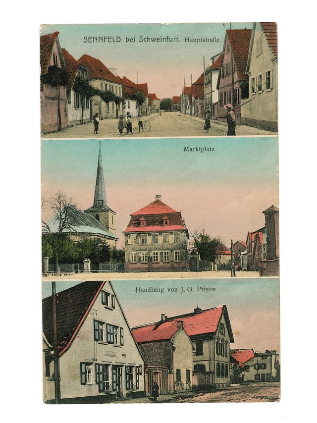 Hauptstraße / Plan (irrtümlich als Marktplatz bezeichnet) / Handlung von Johann Georg Pfister um 1915