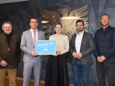 Auszeichnung digitales Amt für die Gemeinde Sennfeld vom Bayerischen Staatsministerium 